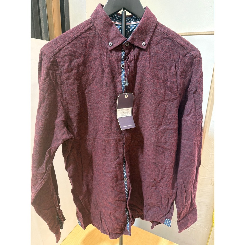 International Report Mens Burgundy Heathered Button Down Shirt M 332421IR16 NEW